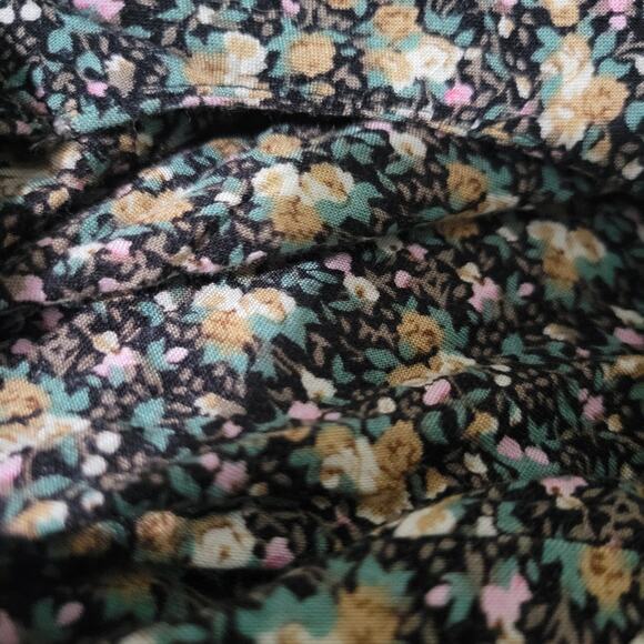 Floral Jumpsuit Vintage Black Ditsy Micro Print Calico 90s Rayon Small Petite - Picture 15 of 15